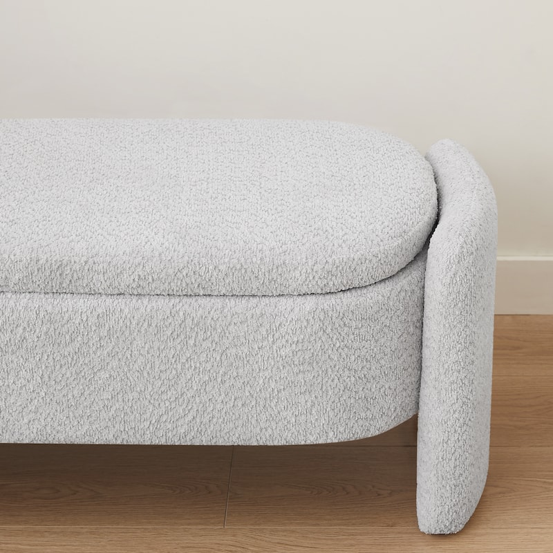 Modern Oval Storage Bench with Large Storage Space