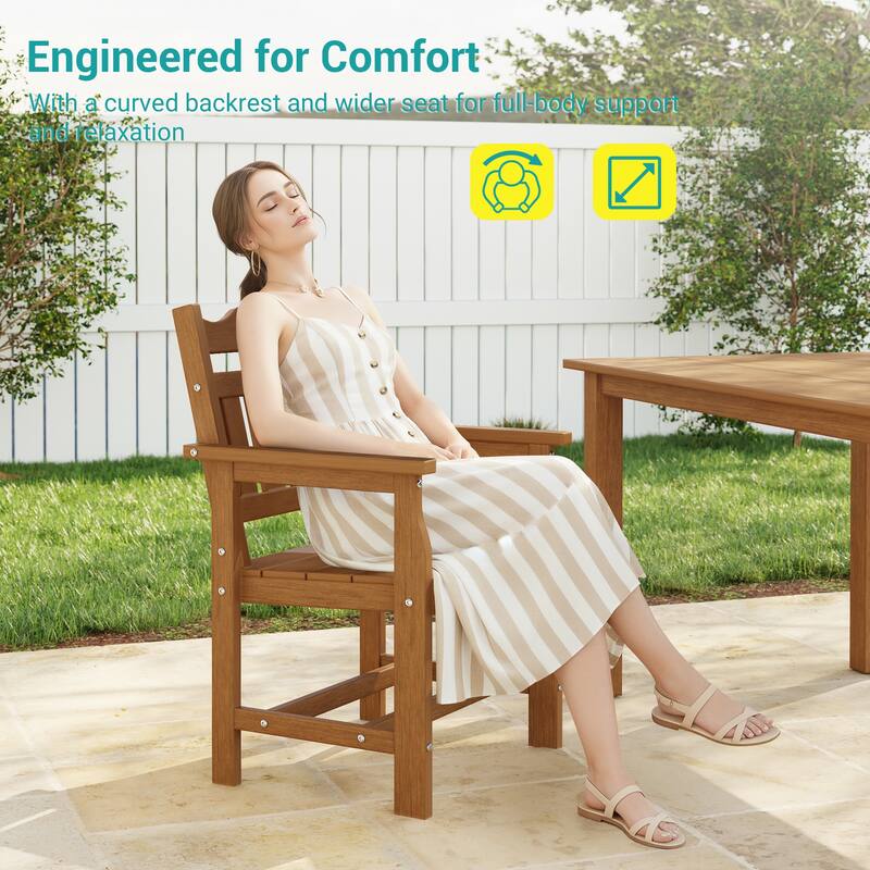 HIPS Outdoor Dining Set All-weather Patio Table and Chairs(Set of 7)