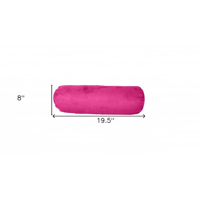 HomeRoots 8" X 20" Fuchsia Microsuede Bolster Throw Pillow