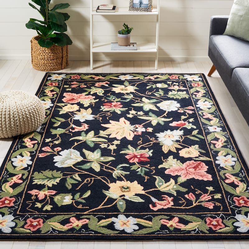 SAFAVIEH Handmade Chelsea Rubi French Country Floral Wool Rug