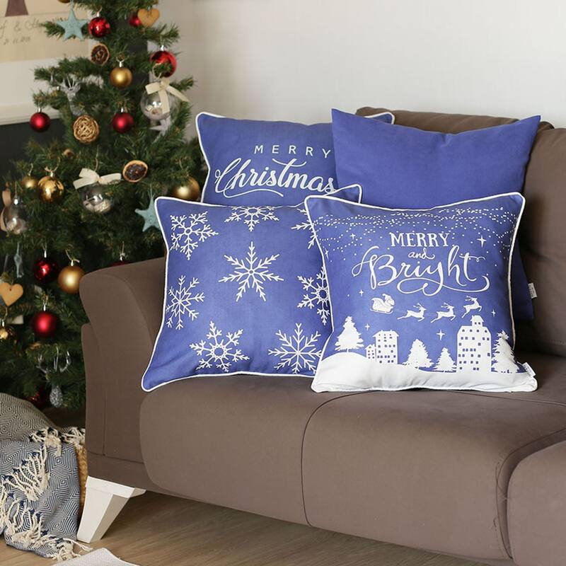 Decorative Christmas Snowflakes Single Throw Pillow Cover Square