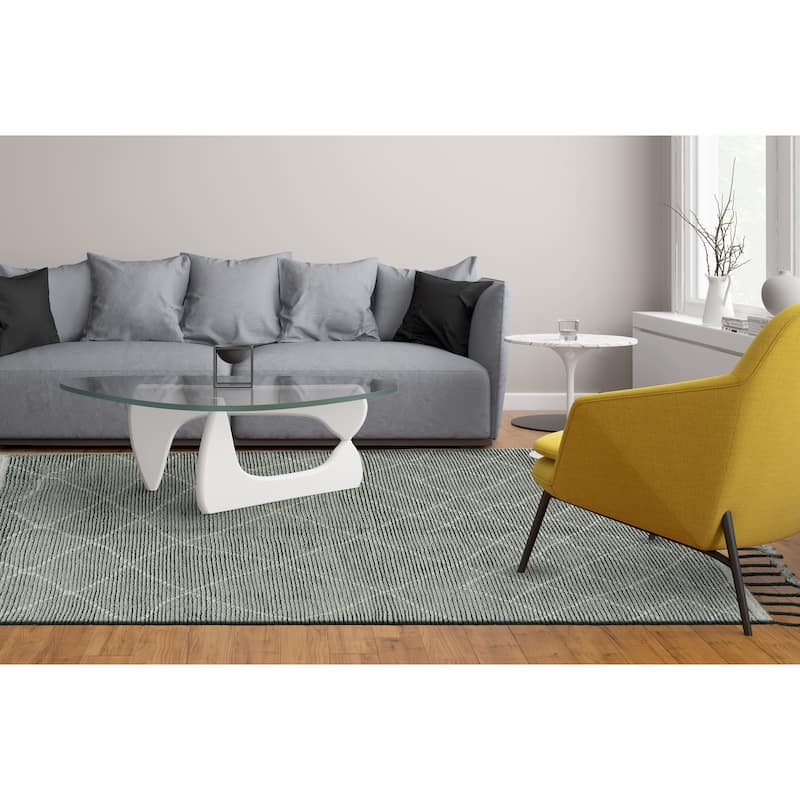 Vail Luxe Hand Knot Moroccan Wool Rug, Ice Green/Light Gray - 7'9" x 9'9" - Light Gray/Iceberg Green