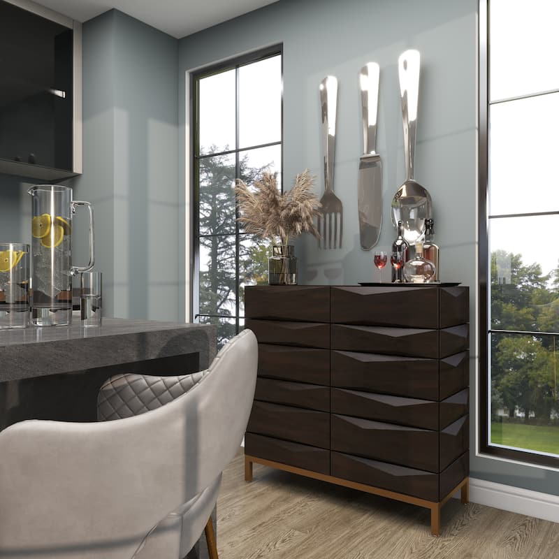 Metal Contemporary Bar Cart with Wheels