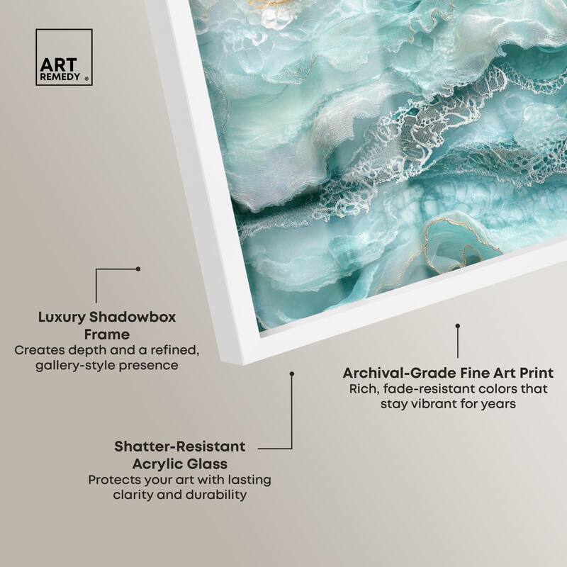 Teal Tiered Turbulence Shadowbox by Art Remedy