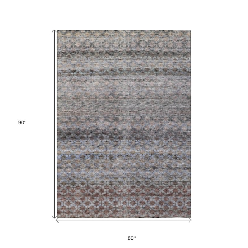 HomeRoots Striped Transitional Rectangle Outdoor Rug