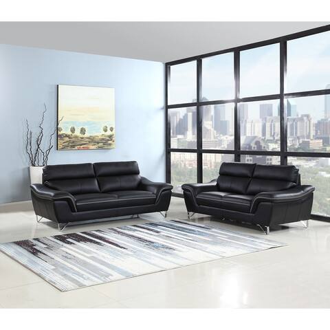 Leather/Match Upholstered 2-Piece Living Room Sofa Set