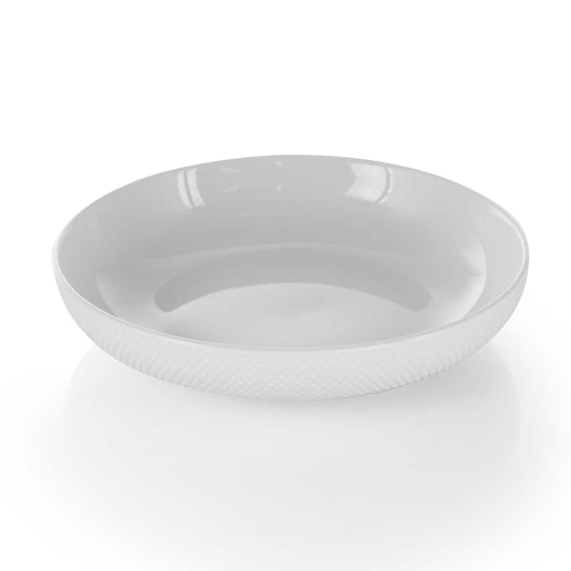 Diamond Edge Round Dinnerware 18 Piece Set in Daisy