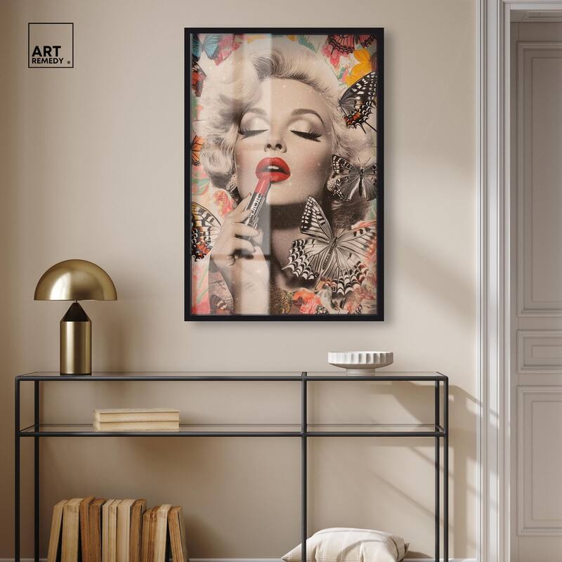 Iconic Lady Butterfly Collage Shadowbox by Art Remedy