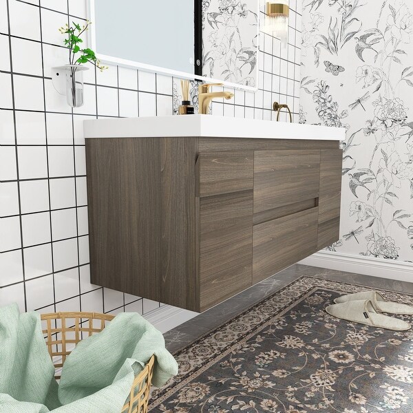 48 inch MFC Wall-Mounted Bathroom Vanity Set with Integrated