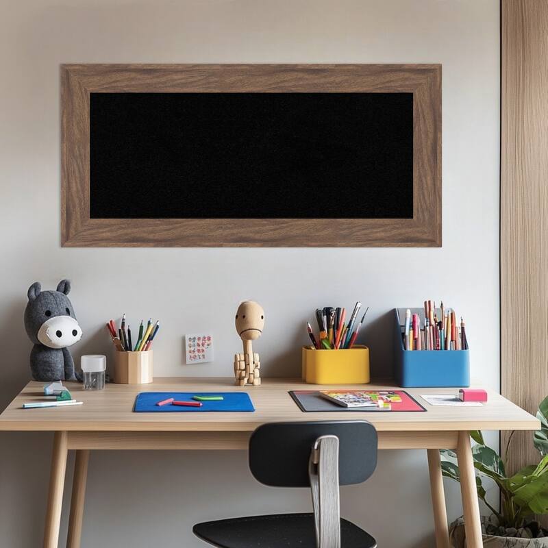 Pia Medium Brown Framed Cork Board - Bulletin Board, Organization Board, Pin Board