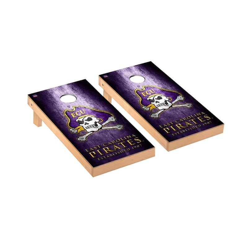 East Carolina Pirates 2x4 Pro Cornhole Boards - V5 - Include Team Bags + Carry Case