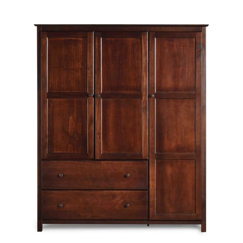 Grain Wood Furniture Shaker Wood 3-door Armoire - 60x72x22