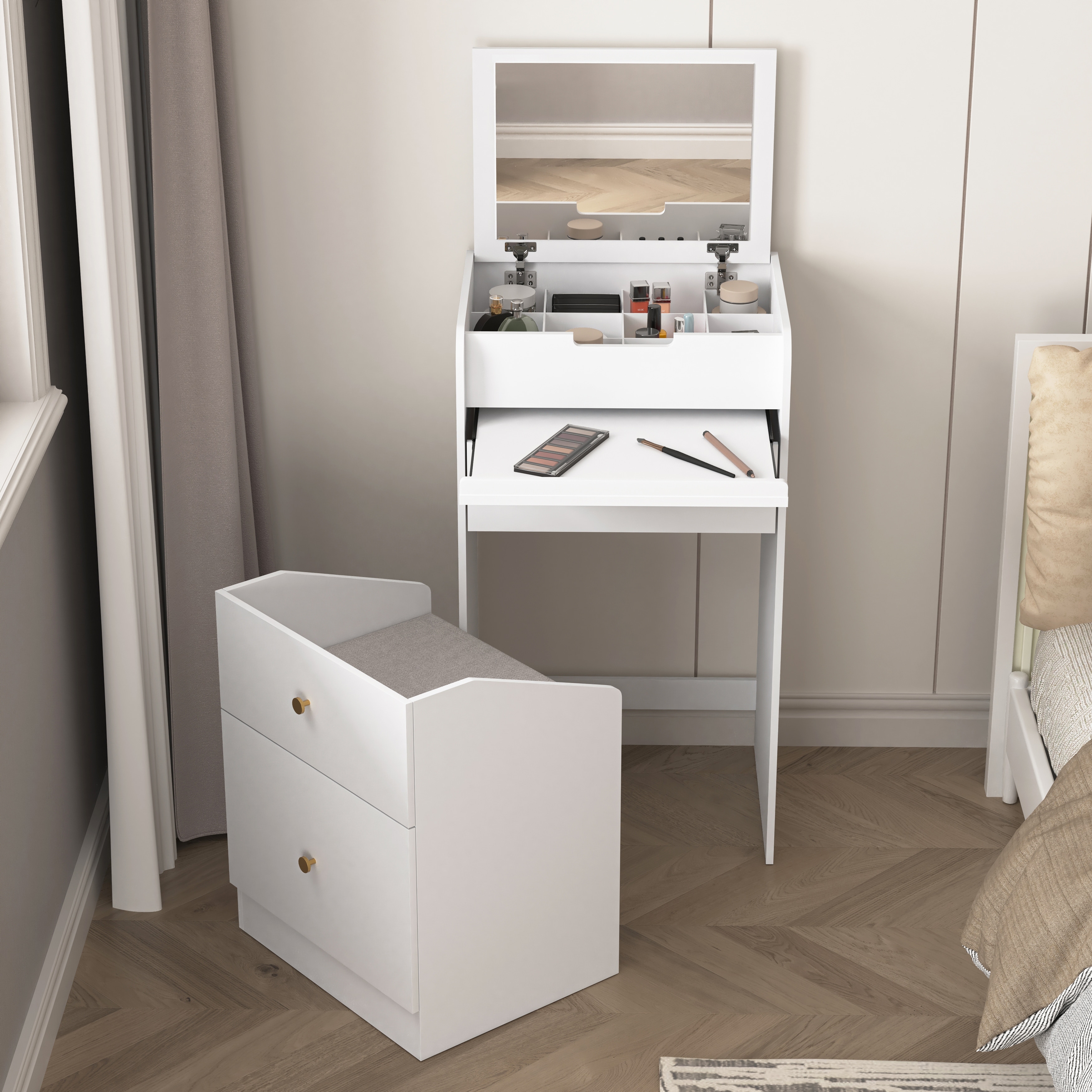 small dresser white Homfa 6 Drawer Horizontal Wood Dressers Chest for Bedroom, Contemporar myhomfa Designed with 5 drawers that open on wooden glides with safety stops Small Kids Dresser - 3
