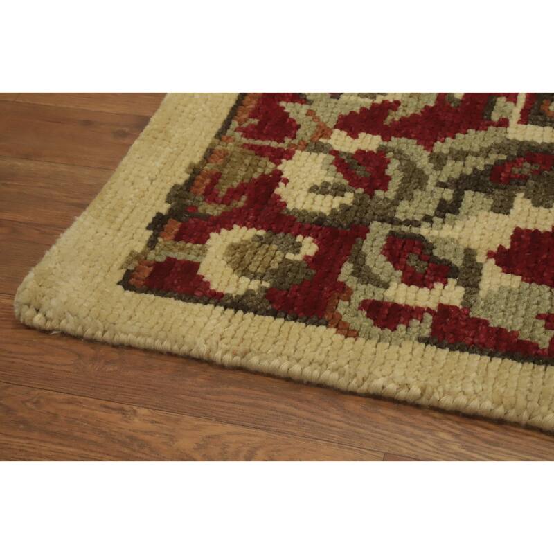 Victorian Style Floral Indian Area Rug 7x10 - 9' 7'' X 6' 7''
