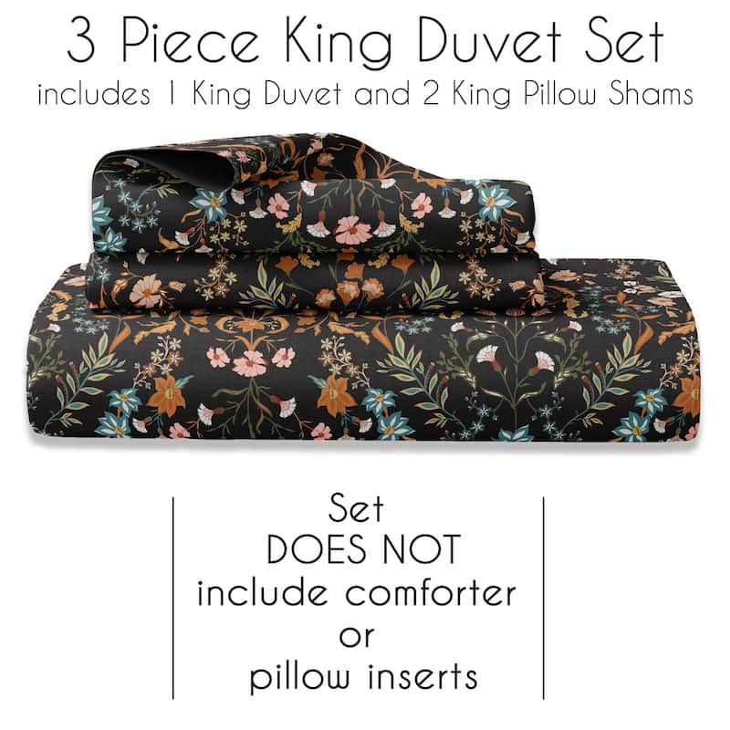 Sweet Jojo Designs Boho Wildflower Vintage Floral Girl King Duvet Cover Bedding Set Botanical Nature Flower Bohemian Farmhouse