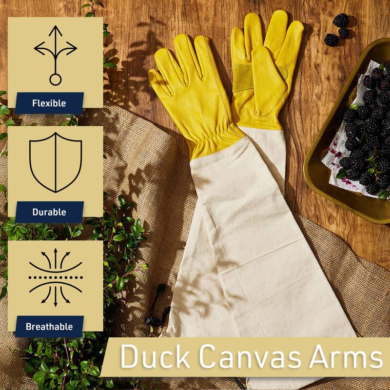 Kings County Tools Long Gardening Gloves with Arm Guard, Medium