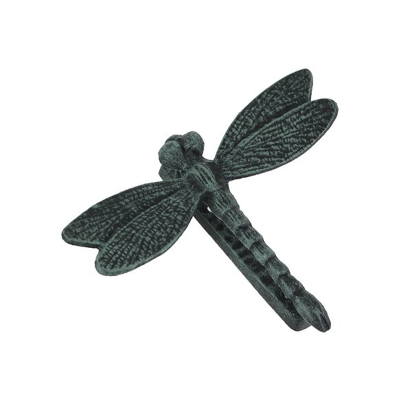 Verdigris Cast Iron Dragonfly Door Knocker Decorative Rustic Metal Hardware - 7 X 8 X 2.25 inches