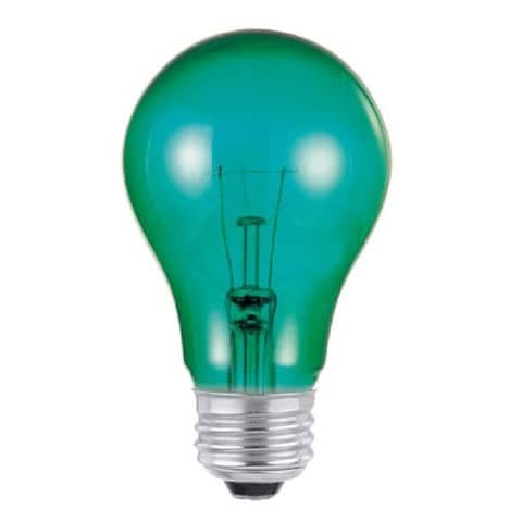 Westinghouse 3444 A-Line A19 Incandescent Bulb, Clear, Green, 25 Watts