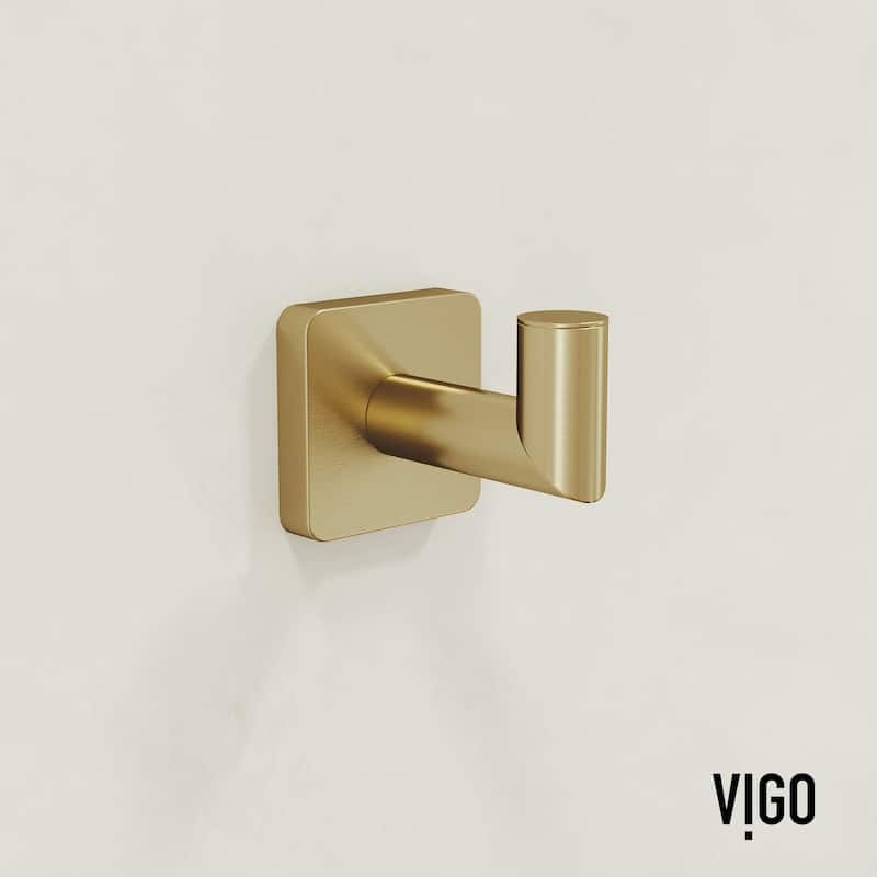 VIGO Satro 4-Piece Bathroom Hardware Accessory Set with 24 in. Towel Bar, Toilet Paper Holder, Hand Towel Holder, Hook