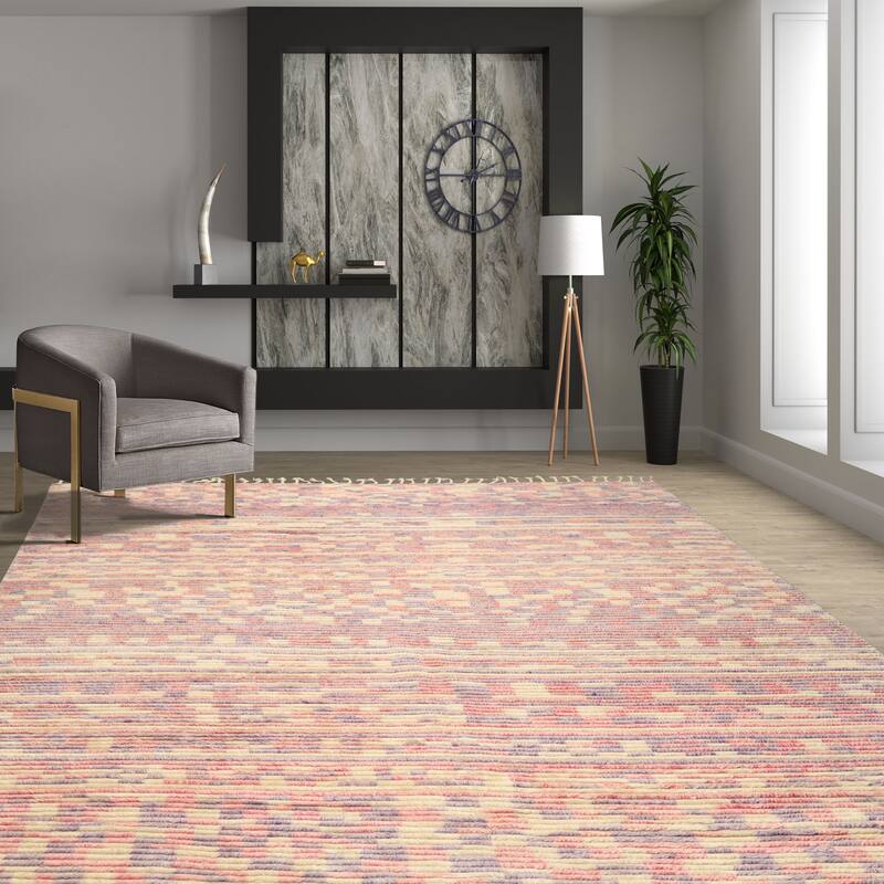 8x10 Tibetano Hand Knotted Wool Ivory Modern & Contemporary Boho Rug - 8' x 10' - 8' x 10'