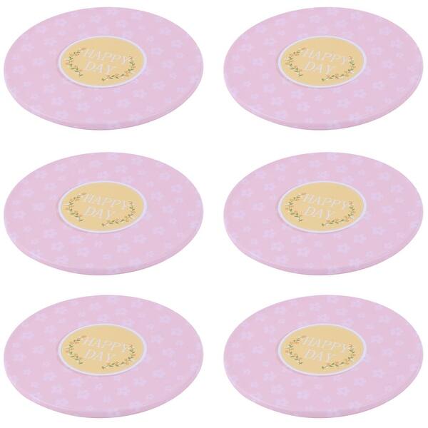 Silicone Kitchen Round Cup Heat Resistant Coaster Table Protector Mat 6pcs  Pink - Bed Bath & Beyond - 17591052