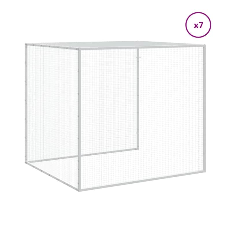 vidaXL Chicken Cage with Roof Light Gray/Anthracite multisize Galvanized Steel
