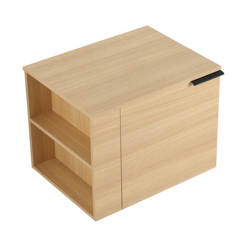 24" Oak Bathroom Vanity Cabinet with Generous Storage, Soft-Close Doors, and Easy Assembly (Sink Not Included)