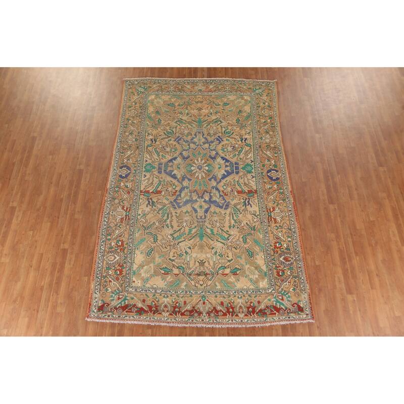 Traditional Bakhtiari Persian Vintage Area Rug Handmade Wool Carpet - 6'11"x 10'8"