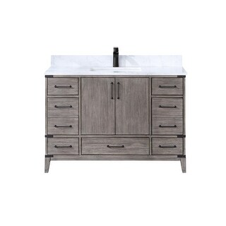 Zaragoza 48" Single Vanity in Grey with Stone Countertop