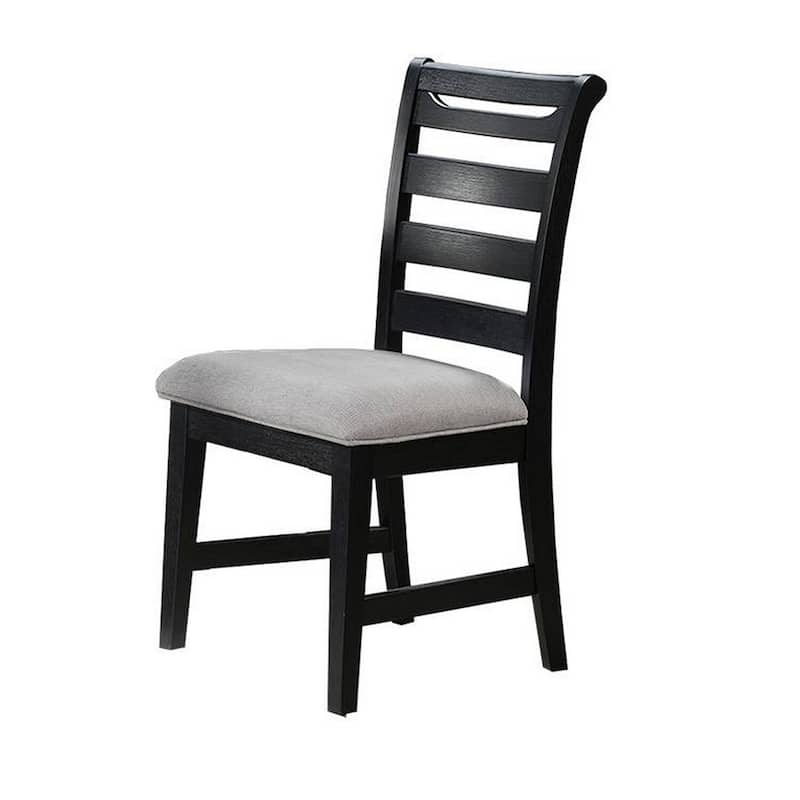 Black/Gray Fabric Upholstered Wood Frame Dining Chair, Sturdy Dining Chair for Dining Rooms - 21.75