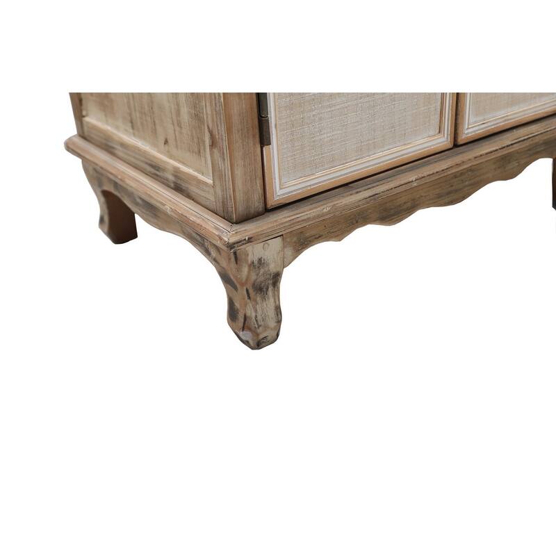 Rustic 50.79" Tall Wooden Accent Cabinet with Decorative Door and 3 Drawers