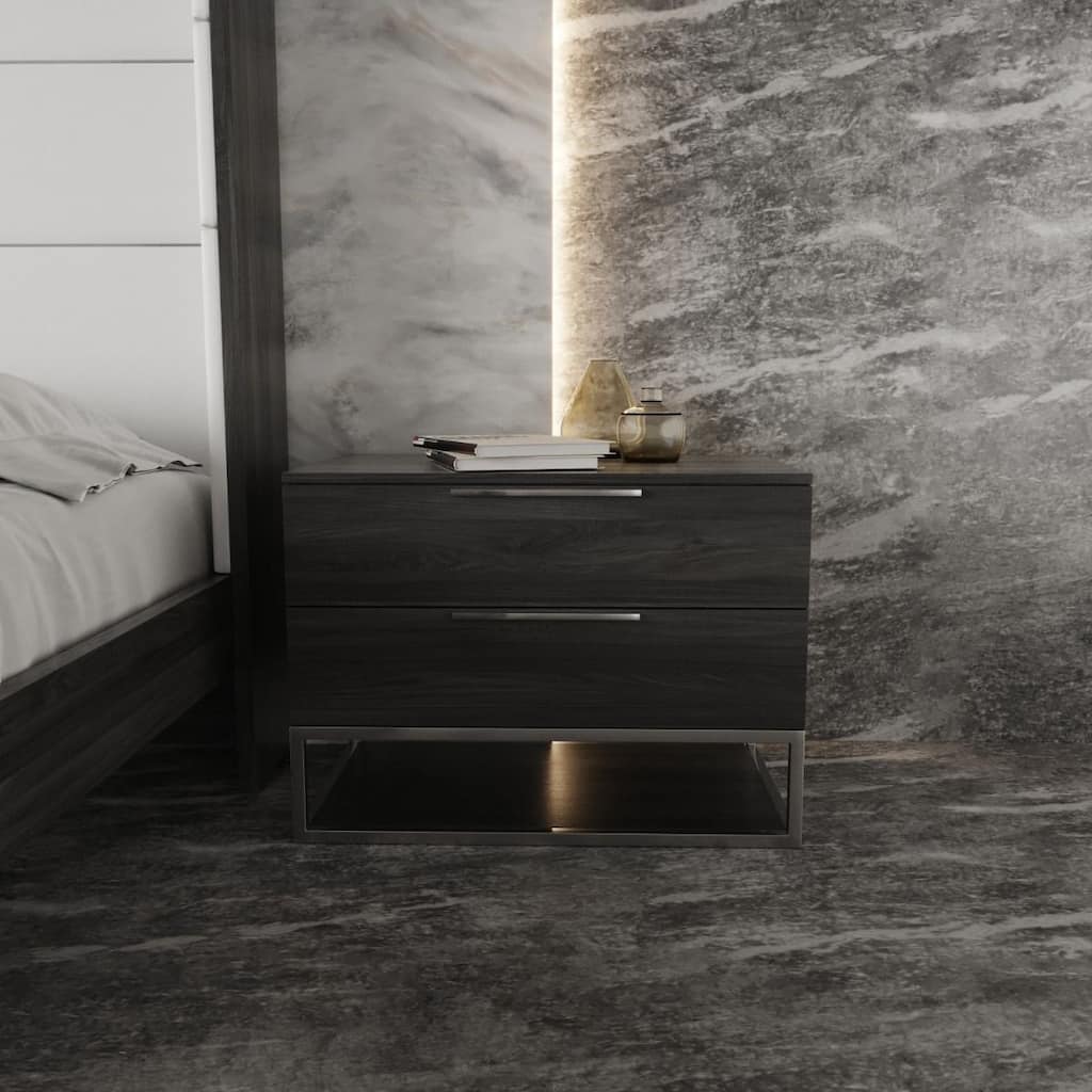 Modrest Helenora Modern Grey Elm Nightstand