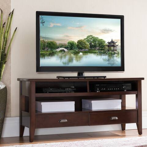 Leick Home 10510 Laurent TV Stand with Shelf and Two Drawer Storage for 50" TV, Chocolate Cherry