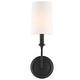 preview thumbnail 2 of 4, Libby Langdon For Crystorama Sylvan 1 Light Black Forged Sconce - 4.87'' W x 15.75'' H x 7.75'' D