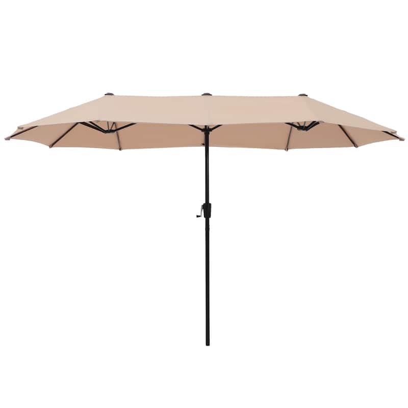 6-piece Patio Dining Set, 1 Square Metal table, 4 Adjustable Folding Chairs and 13ft Umbrella