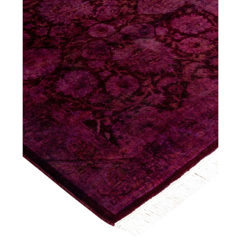 Overdyed One-of-a-Kind Hand-Knotted Area Rug - Red - 2' 7" x 9' 6"