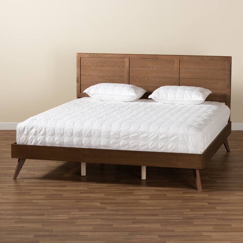 Carson Carrington Ulvsta Mid-century Walnut Finish Wood Platform Bed