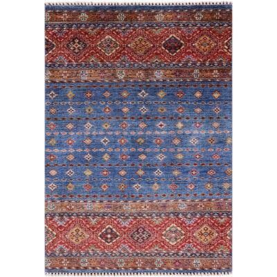 Golden Nile Khorjin Persian Gabbeh Hand Knotted Wool Rug - 3' 4" X 4' 8"