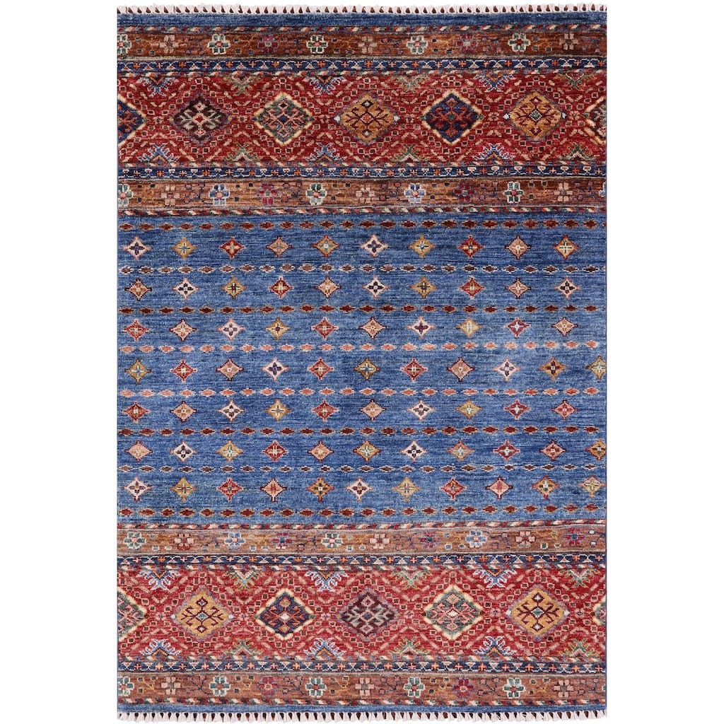 Golden Nile Khorjin Persian Gabbeh Hand Knotted Wool Rug - 3' 4" X 4' 8"