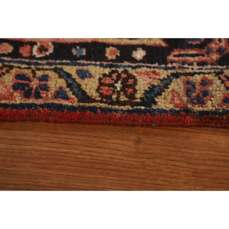 Hand Knotted Oriental 100% Wool Carpet Traditional Floral Red Heriz Area Rug - 11' 2'' X 8' 2''