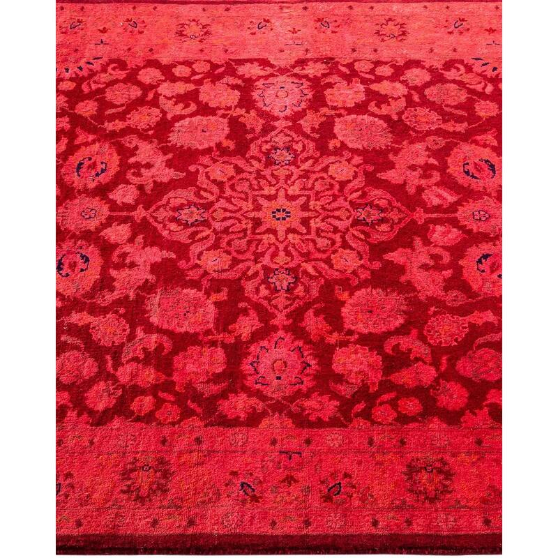 Overton Hand Knotted Wool Vintage Inspired Modern Contemporary Overdyed Red Area Rug - 3' 1" x 5' 4"
