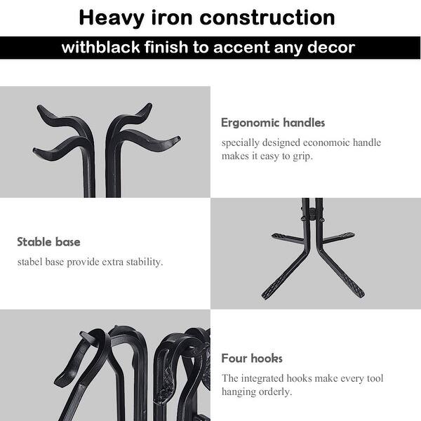 Shop Costway 5 Pieces Fireplace Tools Set Iron Fire Place Tool Set Stand Hearth Accessories Overstock 23589719