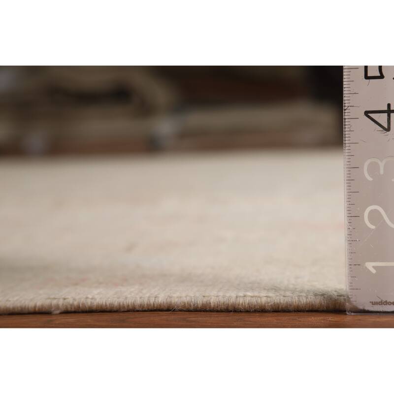 Hand Knotted Oriental 100% Wool Carpet Transitional All-Over Beige & Ivories Oushak Area Rug - 11' 10'' X 8' 11''