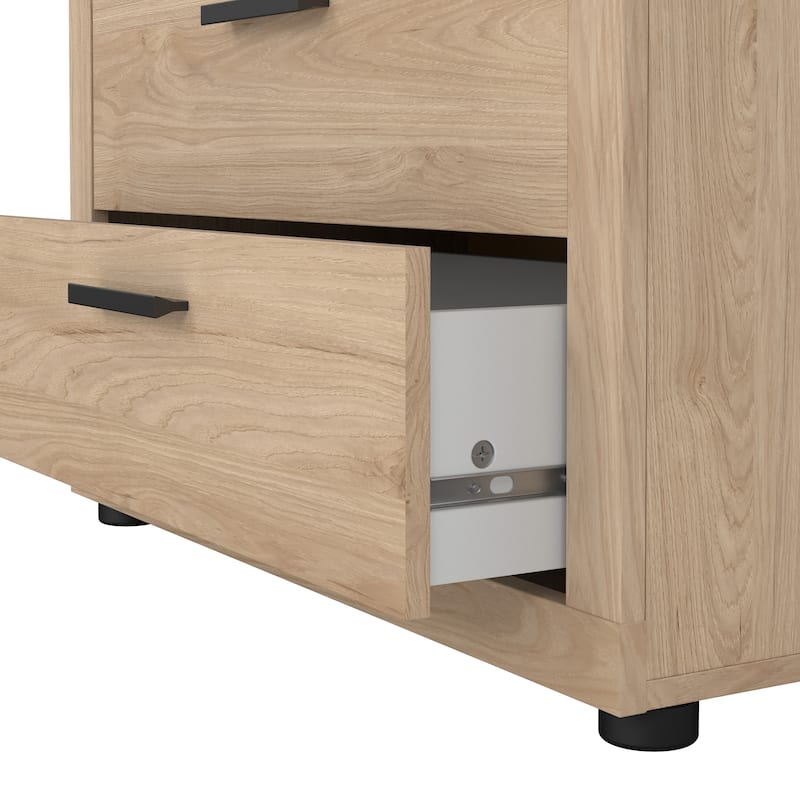 Porch & Den Mira 3-Drawer Chest, Jackson Hickory