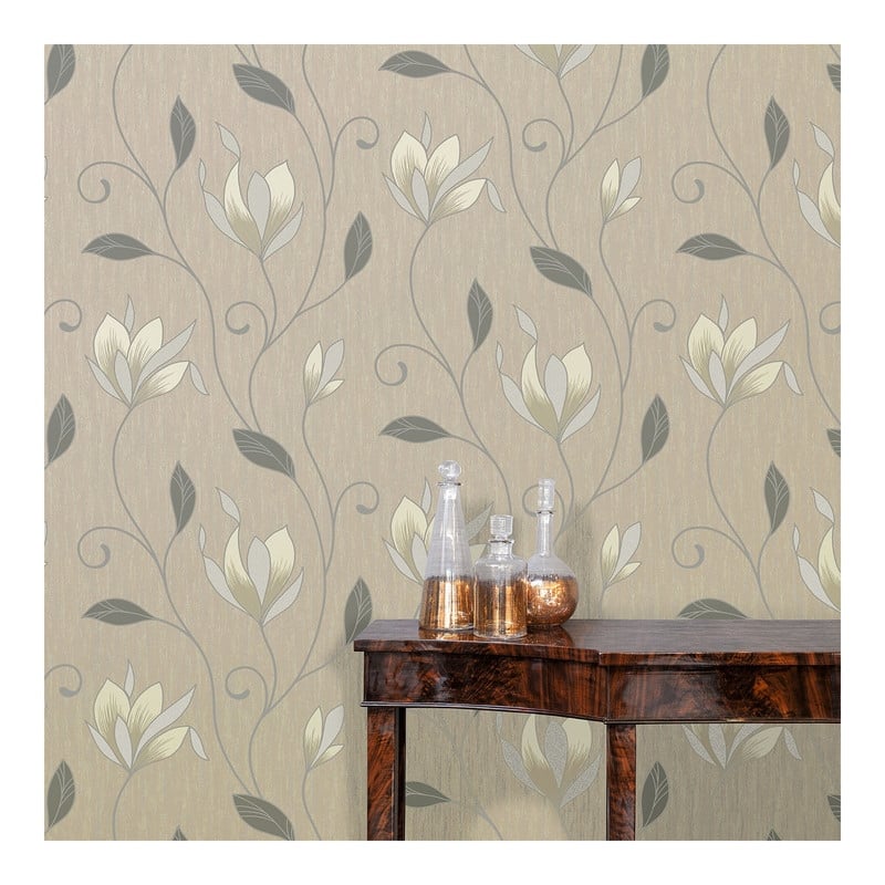 Advantage Anais Neutral Floral Trails Wallpaper - 20.5 x 396 x 0.025
