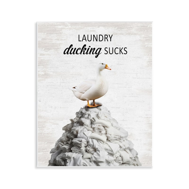 Stupell Duck & Laundry Pile Wall Plaque Art Design By Lettered and Lined - 11 x 14