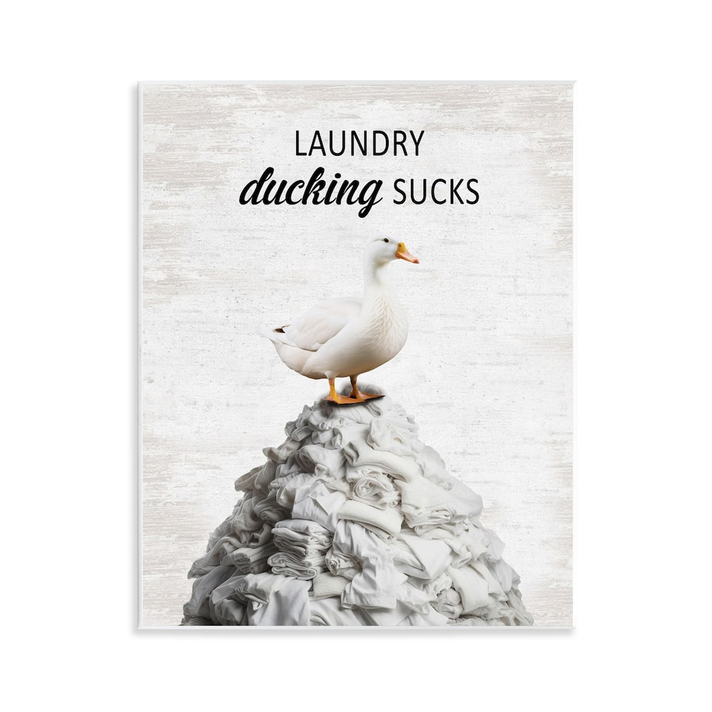 Stupell Duck & Laundry Pile Wall Plaque Art Design By Lettered and Lined