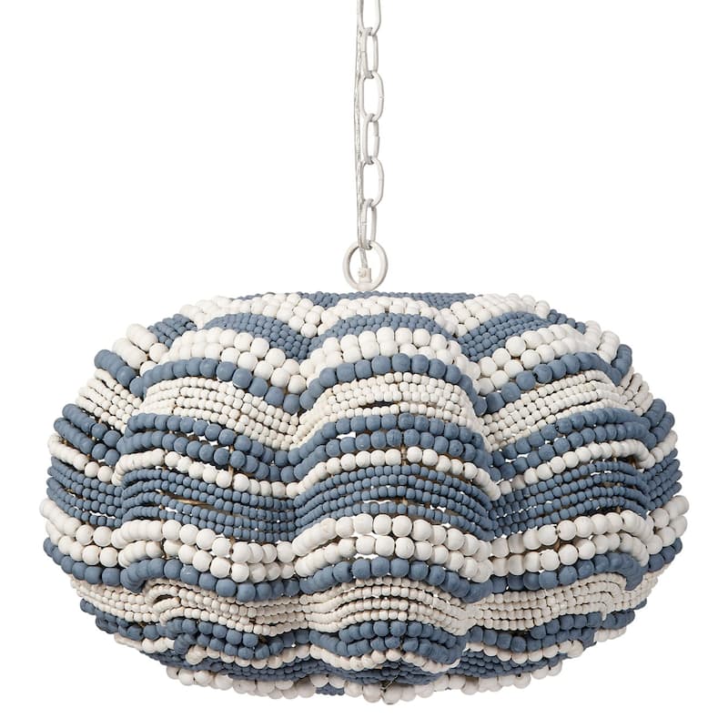 Jamie Young Clamshell Wood Beaded 4-Light Chandelier