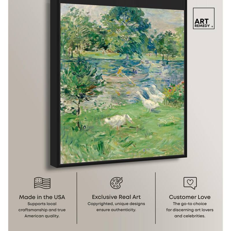 Morisot Girl in Boat with Geese Canvas by Art Remedy
