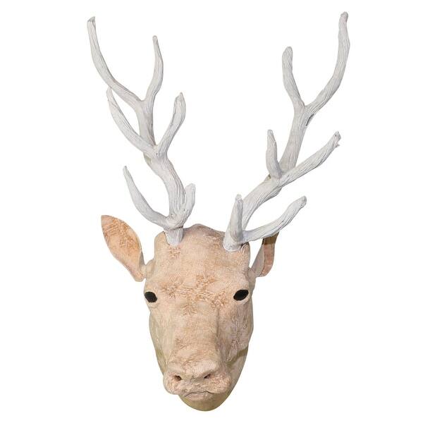 Fabric Stag Head Design Wall Decor With Textured Details Pink On Sale Overstock 32179786 Free shipping canada or usa only ! overstock com